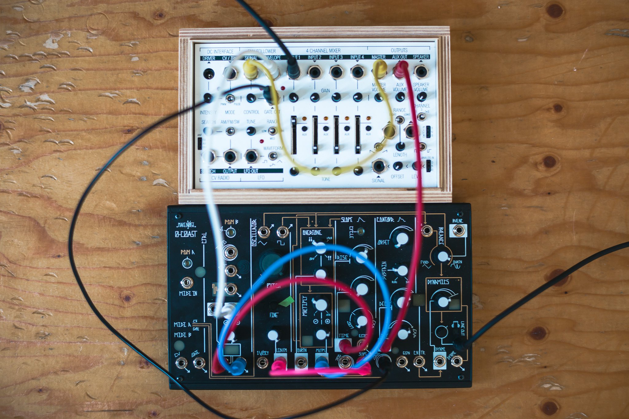 Analog patching with a MakeNoise 0-coast and a KOMA FieldKit for the Half-closed loop performance at No Patent Pending #28